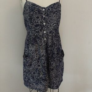 2000's Y2K Jump! Brand Navy and White Button Front Dress